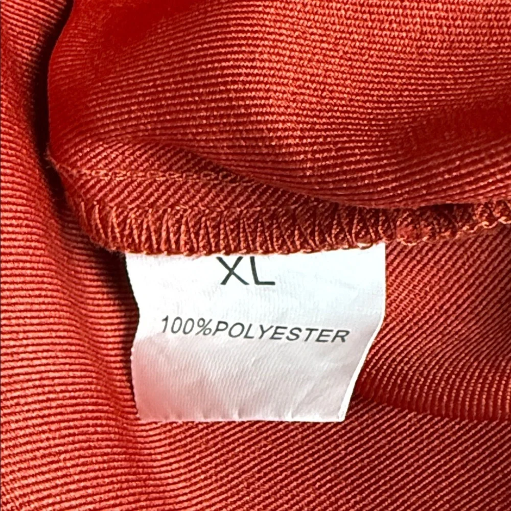 Red High-Waist Pleated Balloon Pants XL | Wide Pocket Tapered Cuff Trousers